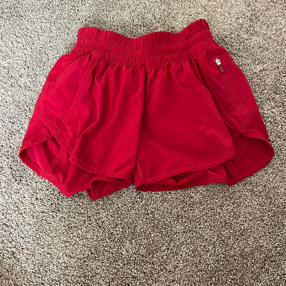 Lululemon fast and free dark red shorts
